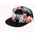 Allover Red Flower Printing Snapback Baseball Cap with 3D Embroidery